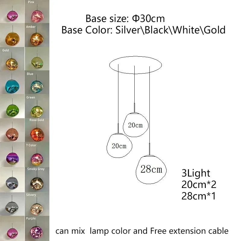Nordic LED PVC Pendant Light Lava Home Decoration Living Room
