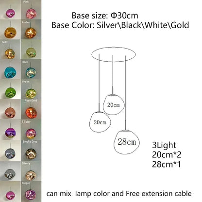 Nordic LED PVC Pendant Light Lava Home Decoration Living Room