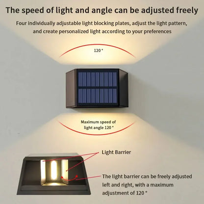 Outdoor Led Solar Light Dusk to Dawn Deck Light Garden Yard Decor Waterproof Wall Light for Garden Yard Porch Landscape Lighting