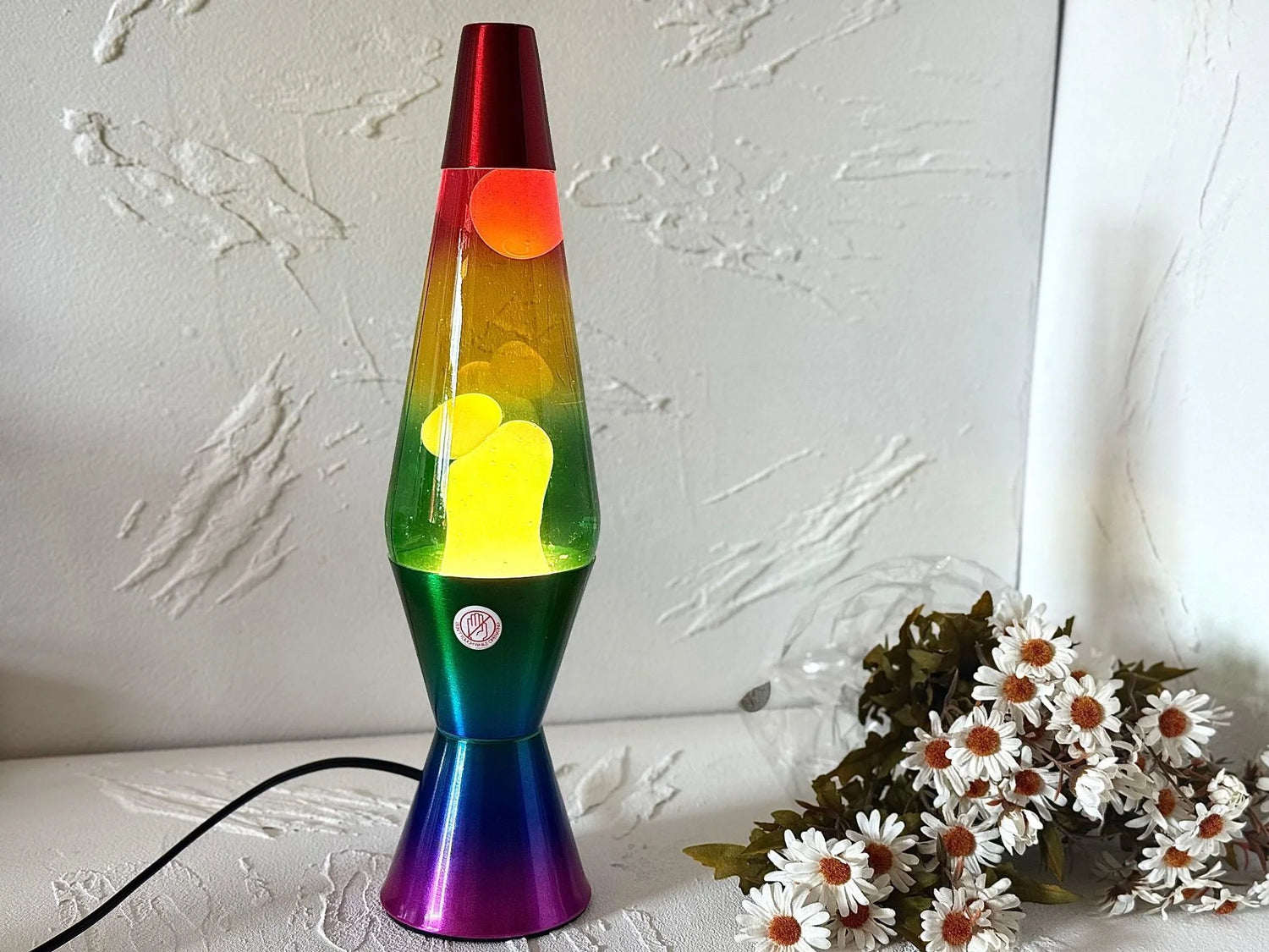 Lava Lamp Volcano Cone Bottle Floating Jellyfish Night Light
