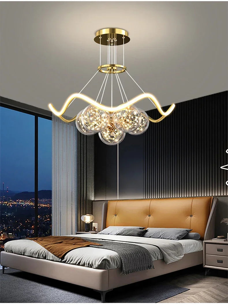 Modern Minimalist Living Room LED Chandeliers Pendant Lamps