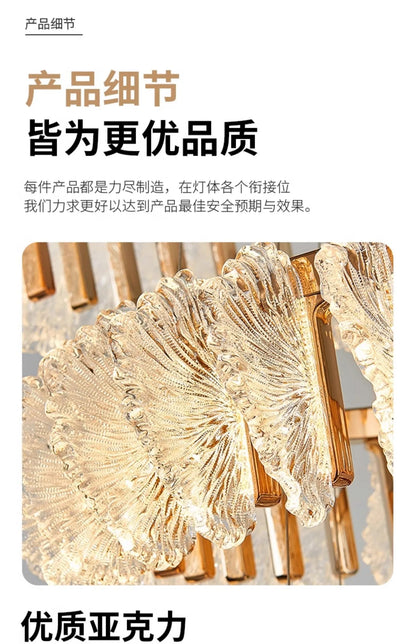 French light luxury living room chandelier duplex staircase bedroom dining room creative flower beauty salon lighting fixtures