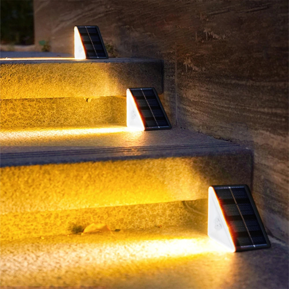 Outdoor Solar Step Lights, Warm White &amp; RGB