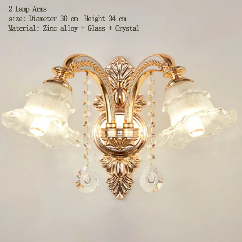 European Style Living Room Pendant Light Simple And Luxurious Dining Room Bedroom Main Light Facing Downwards New Crystal Light