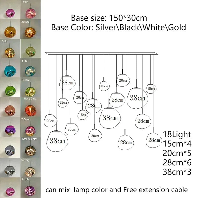Nordic LED PVC Pendant Light Lava Home Decoration Living Room