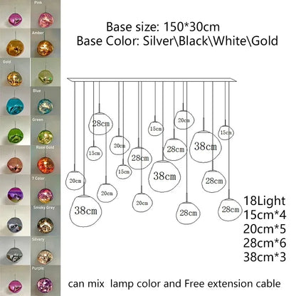 Nordic LED PVC Pendant Light Lava Home Decoration Living Room