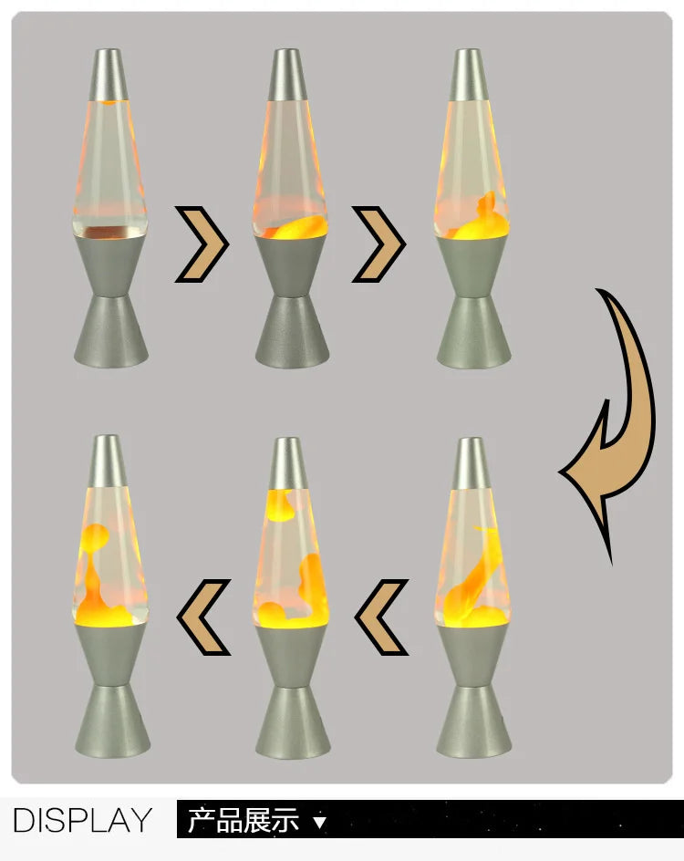 Lava Lamp Volcano Cone Bottle Floating Jellyfish Night Light