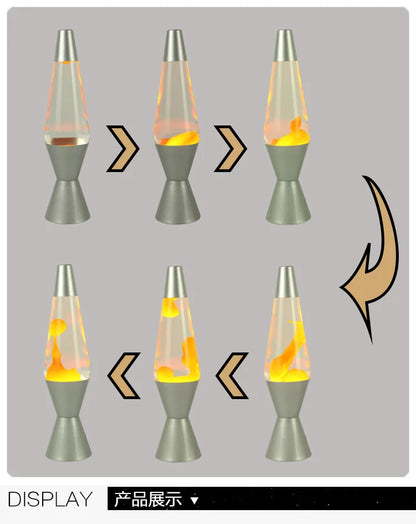 Lava Lamp Volcano Cone Bottle Floating Jellyfish Night Light