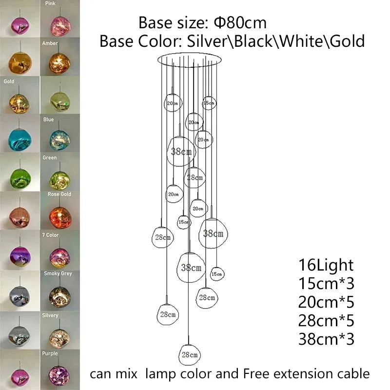 Nordic LED PVC Pendant Light Lava Home Decoration Living Room