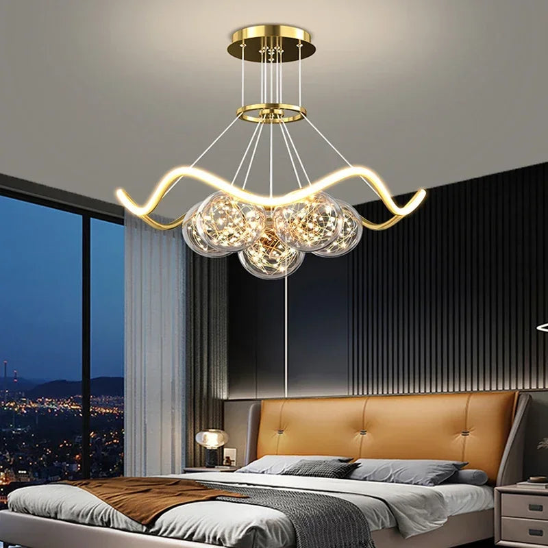 Modern Minimalist Living Room LED Chandeliers Pendant Lamps