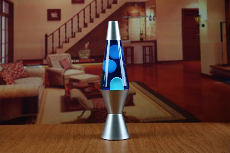 Lava Lamp Volcano Cone Bottle Floating Jellyfish Night Light