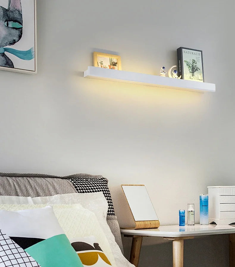 Bedroom Headboard Shelf Wall Light Nordic Modern Simple Long Strip Living Room Home Decor LED Lights Sofa Background Wall Lamp