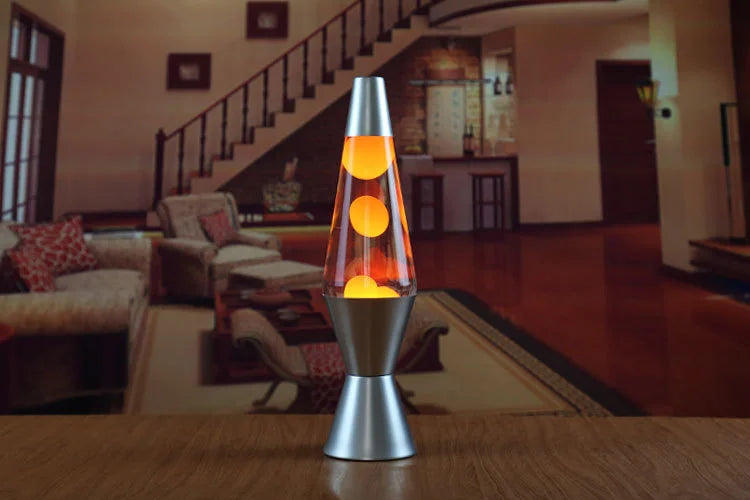 Lava Lamp Volcano Cone Bottle Floating Jellyfish Night Light