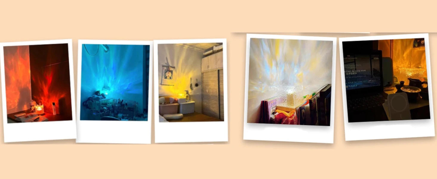 Ocean Wave Projector Light, 16-Color Luminor the Cube Lamp &amp; App Remote, 3D Holographic Water Ripple Romantic Ambient Lighting