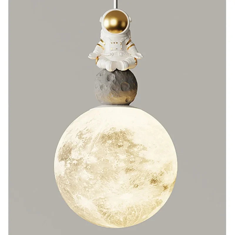 Bedside Pendant Lights Minimalist Modern TV Background Wall Light Lunar Astronaut Children&
