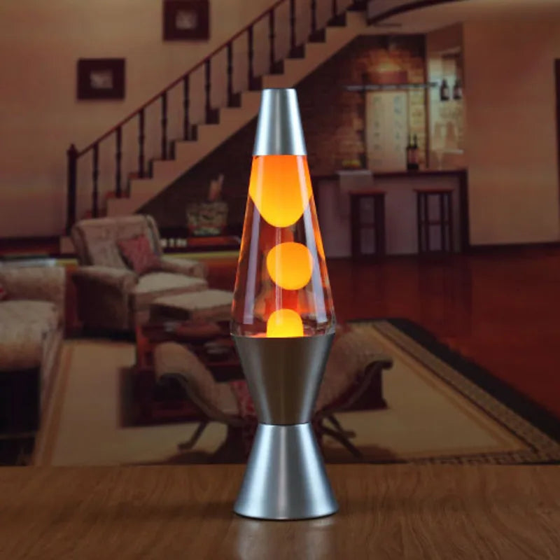 Lava Lamp Volcano Cone Bottle Floating Jellyfish Night Light
