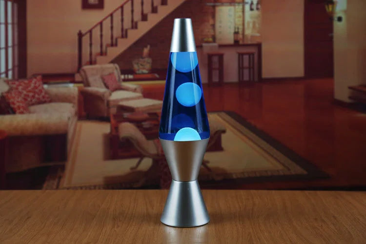 Lava Lamp Volcano Cone Bottle Floating Jellyfish Night Light