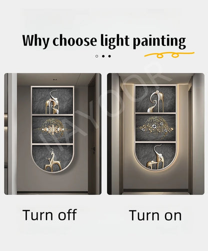 Living Room Entrance Painting Mural Light Elephant