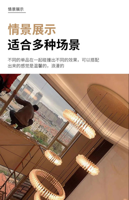 French light luxury living room chandelier duplex staircase bedroom dining room creative flower beauty salon lighting fixtures