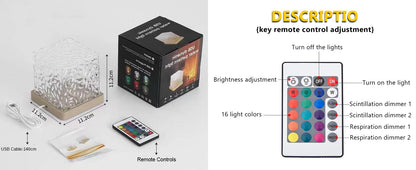 Ocean Wave Projector Light, 16-Color Luminor the Cube Lamp &amp; App Remote, 3D Holographic Water Ripple Romantic Ambient Lighting
