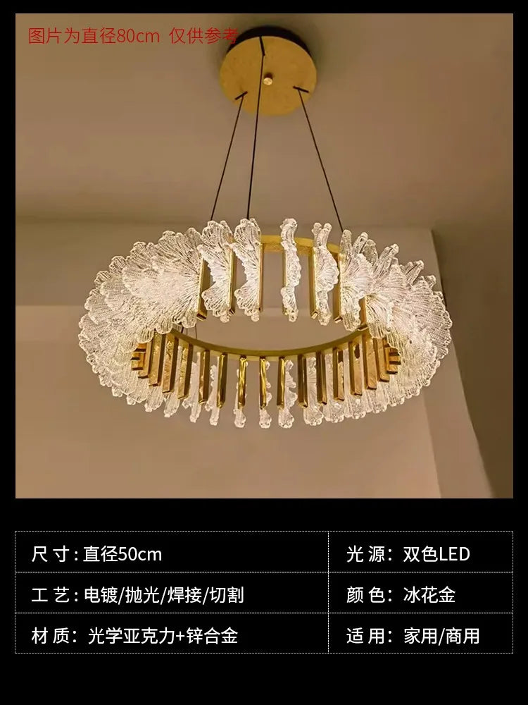French light luxury living room chandelier duplex staircase bedroom dining room creative flower beauty salon lighting fixtures