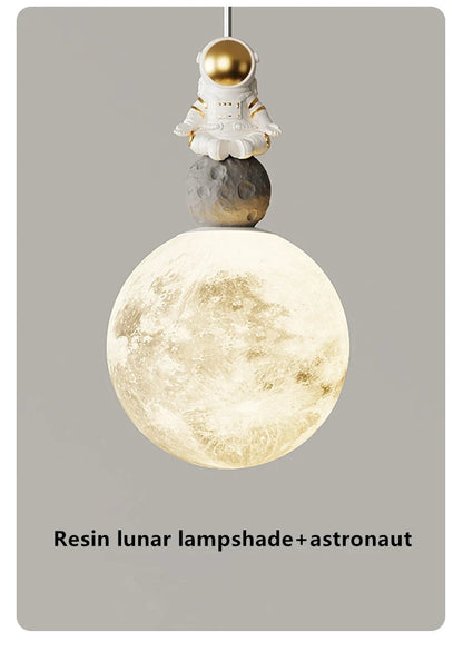 Bedside Pendant Lights Minimalist Modern TV Background Wall Light Lunar Astronaut Children&