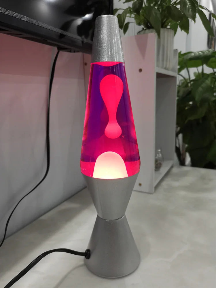 Lava Lamp Volcano Cone Bottle Floating Jellyfish Night Light