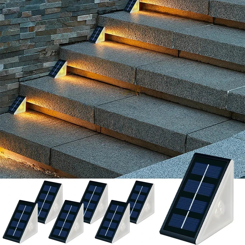 Outdoor Solar Step Lights, Warm White &amp; RGB
