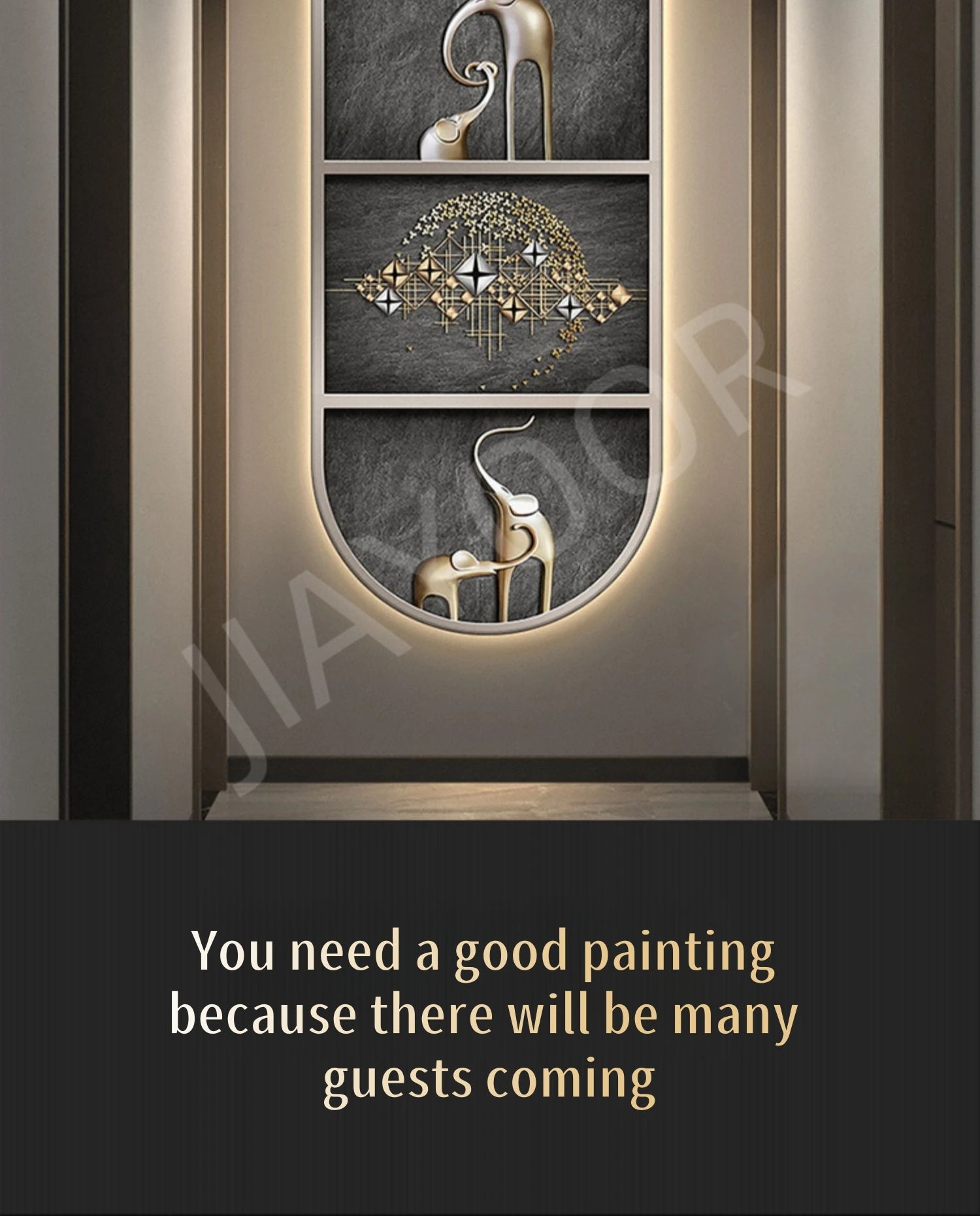Living Room Entrance Painting Mural Light Elephant