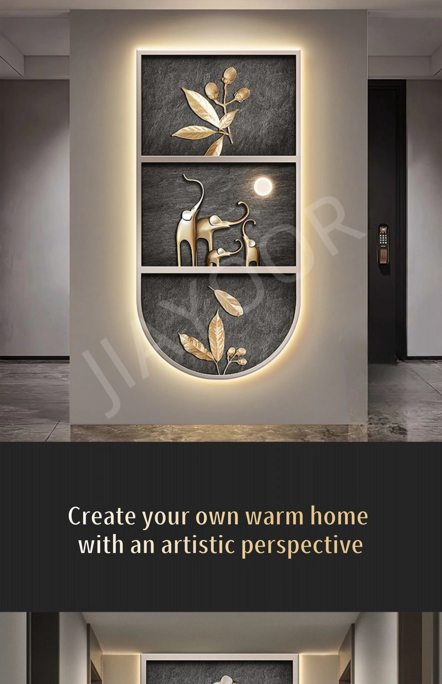 Living Room Entrance Painting Mural Light Elephant