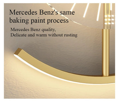 Living room light luxury creative clock wall lamp